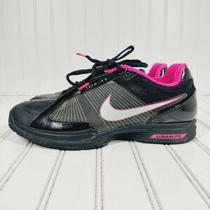 Nike Lunar Lite Black Pink Athleisure Shoes Lace Up Running Sneakers B511
